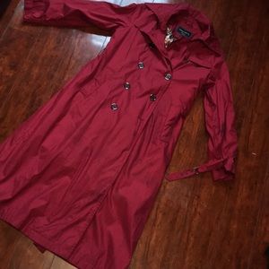 Red Trench Coat with Cheetah print interior